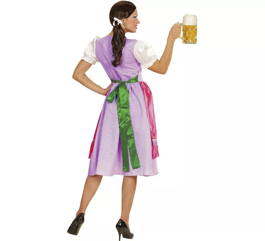 Translation missing: it.Disfraz de Tirolesa Dirndl rosa y verde con delantal para mujer