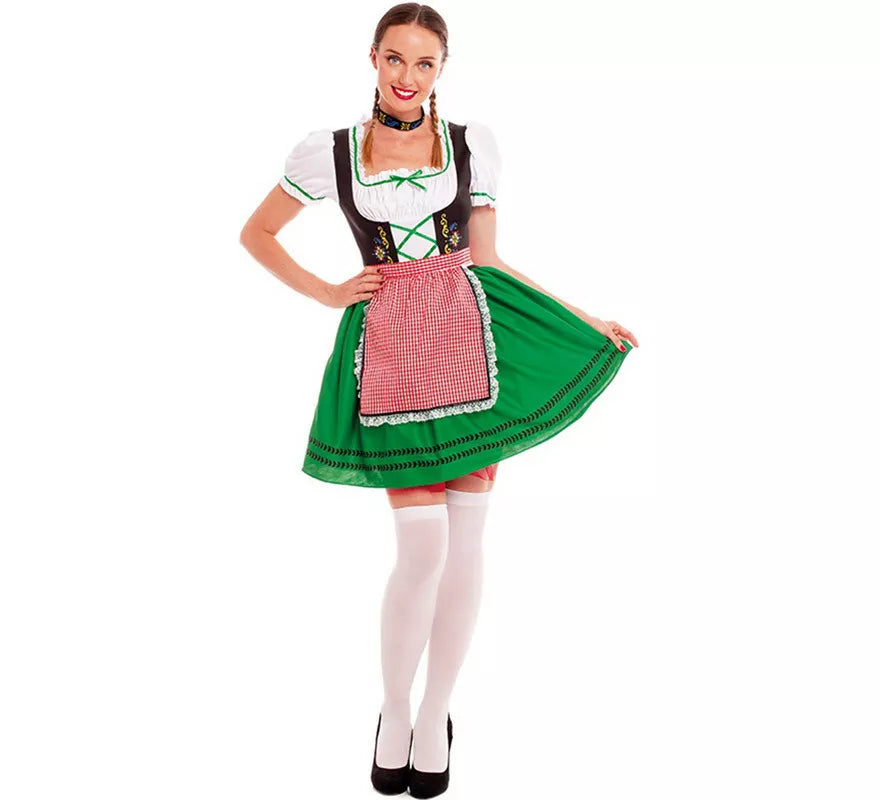 Translation missing: it.Disfraz de Tirolesa Verde y Negro para mujer