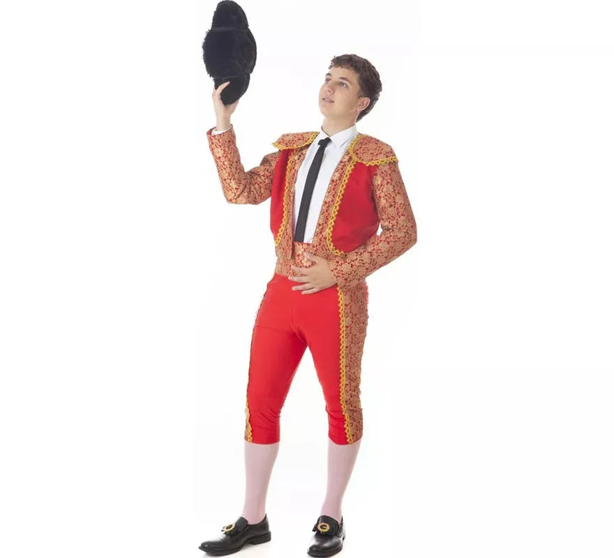 Translation missing: it.Disfraz de Torero clásico rojo y dorado para hombre