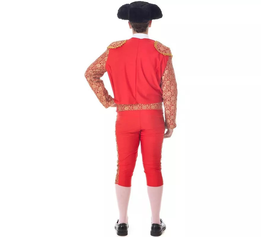 Disfraz de Torero clásico rojo y dorado para hombre