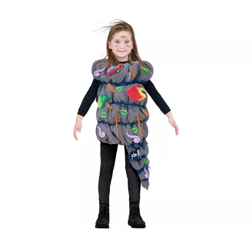 Translation missing: it.Disfraz de Tornado gris con accesorios para niños