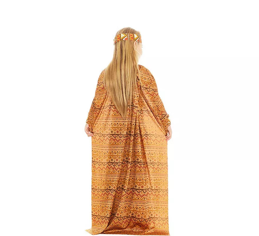 Translation missing: es.Disfraz de Tribal Africana amarillo y marrón para niña