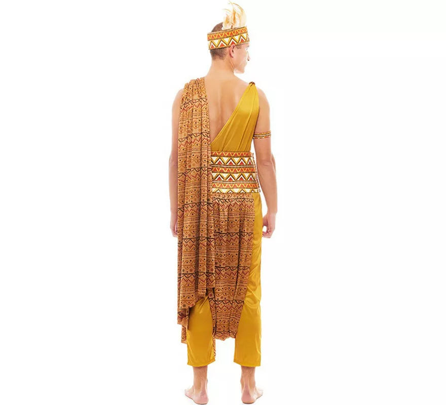 Translation missing: it.Disfraz de Tribal Africano amarillo y marrón para hombre