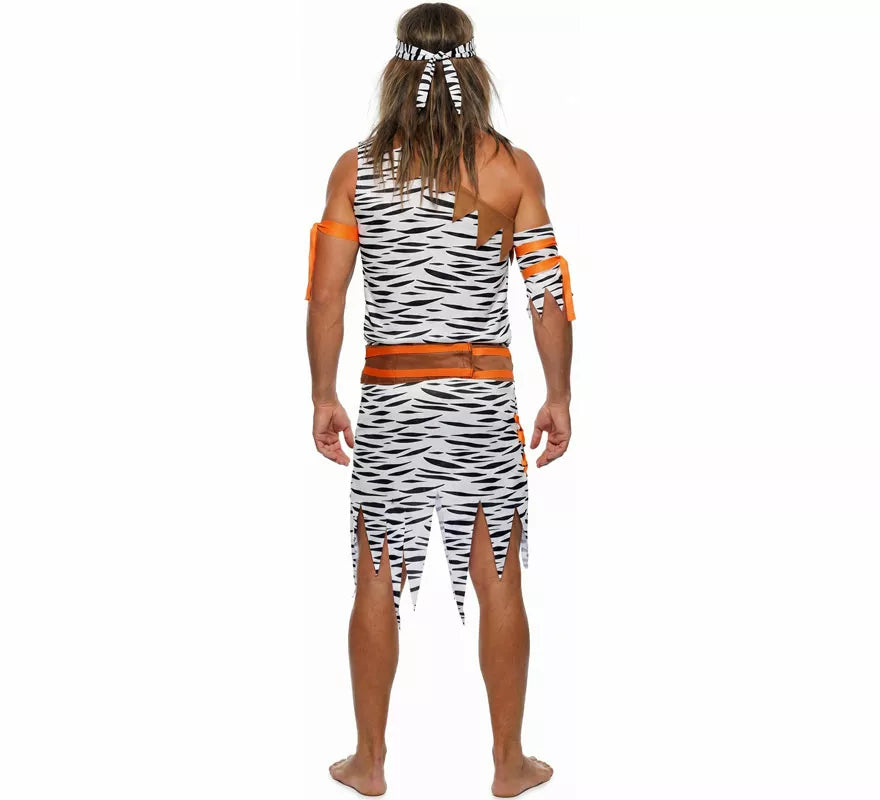 Disfraz de Troglodita blanco y negro para hombre