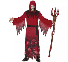 Costume da uomo con tunica rossa da mietitore