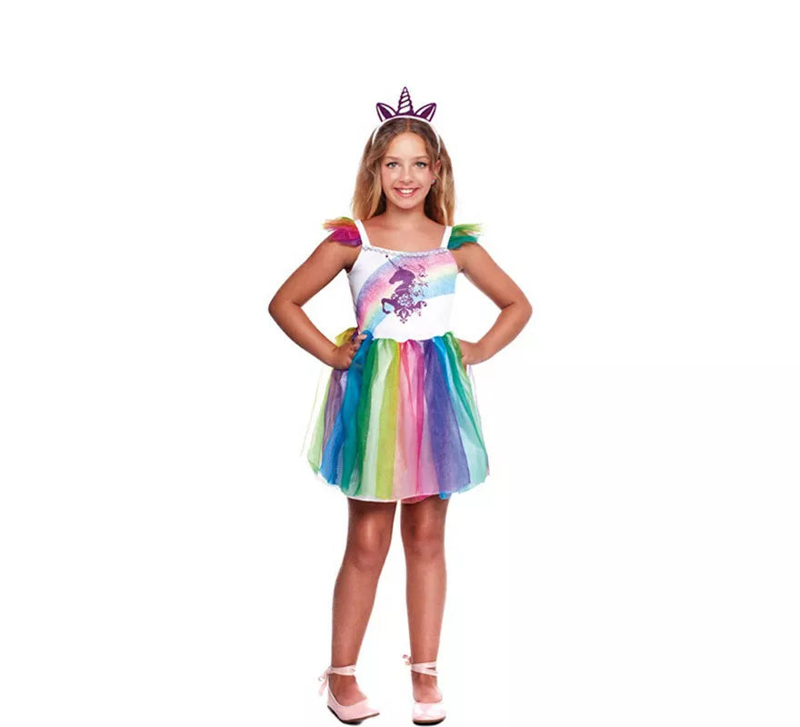 Translation missing: it.Disfraz de Unicornio Arcoíris Cálido para niña
