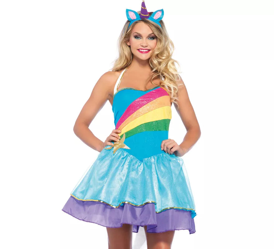 Translation missing: it.Disfraz de Unicornio Arcoíris para mujer