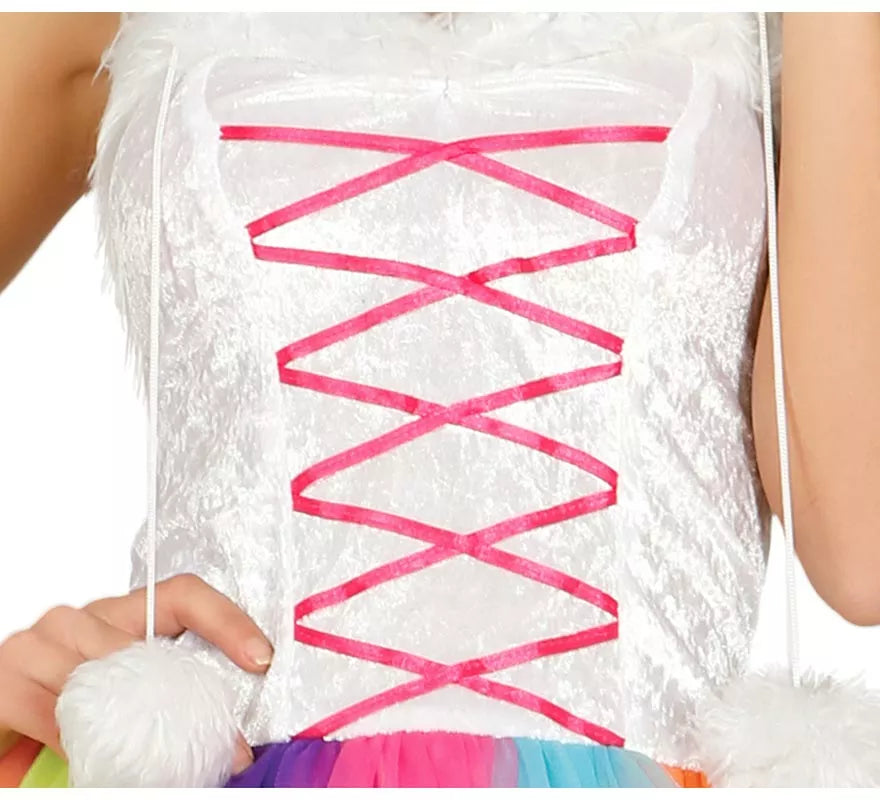 Disfraz de Unicornio Multicolor con tutú para mujer