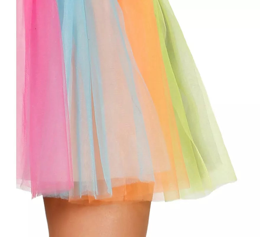 Disfraz de Unicornio Multicolor con tutú para mujer