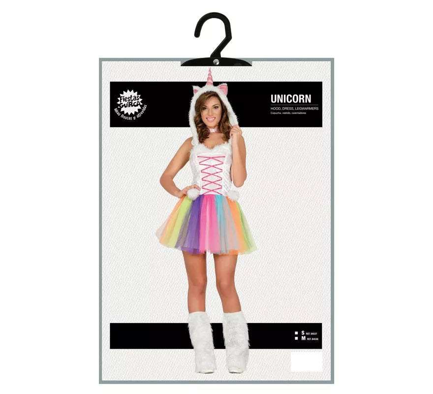 Disfraz de Unicornio Multicolor con tutú para mujer
