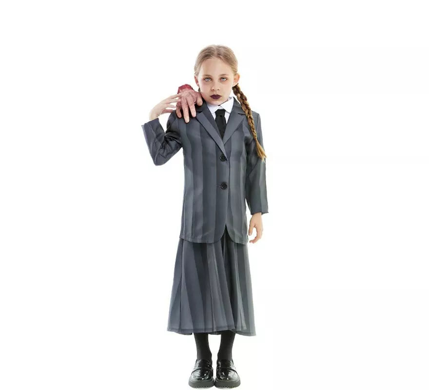 Translation missing: it.Disfraz de Uniforme Escolar Gótico a rayas para niña y adolescente
