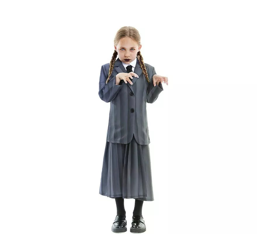 Translation missing: it.Disfraz de Uniforme Escolar Gótico a rayas para niña y adolescente