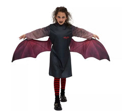 Costume da vampiro scuro con ali per bambina