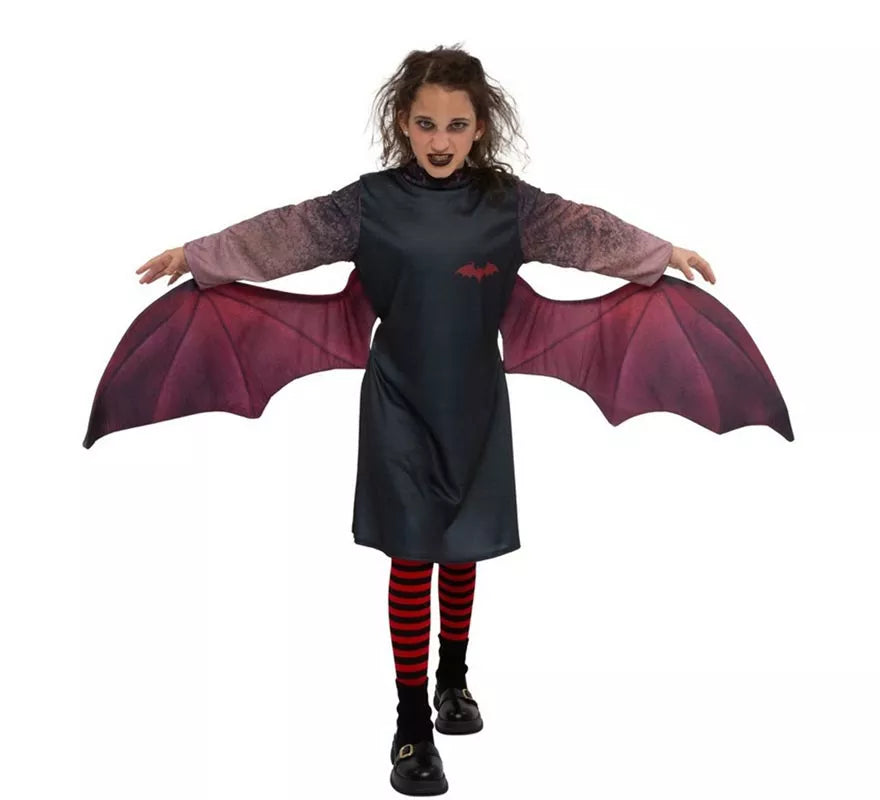 Translation missing: es.Disfraz de Vampira oscura con alas para niña