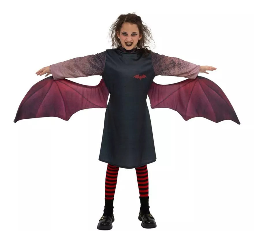 Translation missing: it.Disfraz de Vampira oscura con alas para niña
