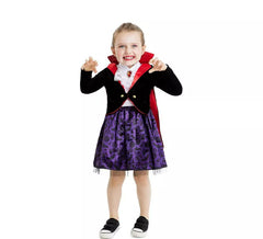 Classico costume da vampiro con mantello e colletto per neonato e bambina