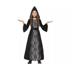 Costume da vampiro con cappuccio nero per bambina