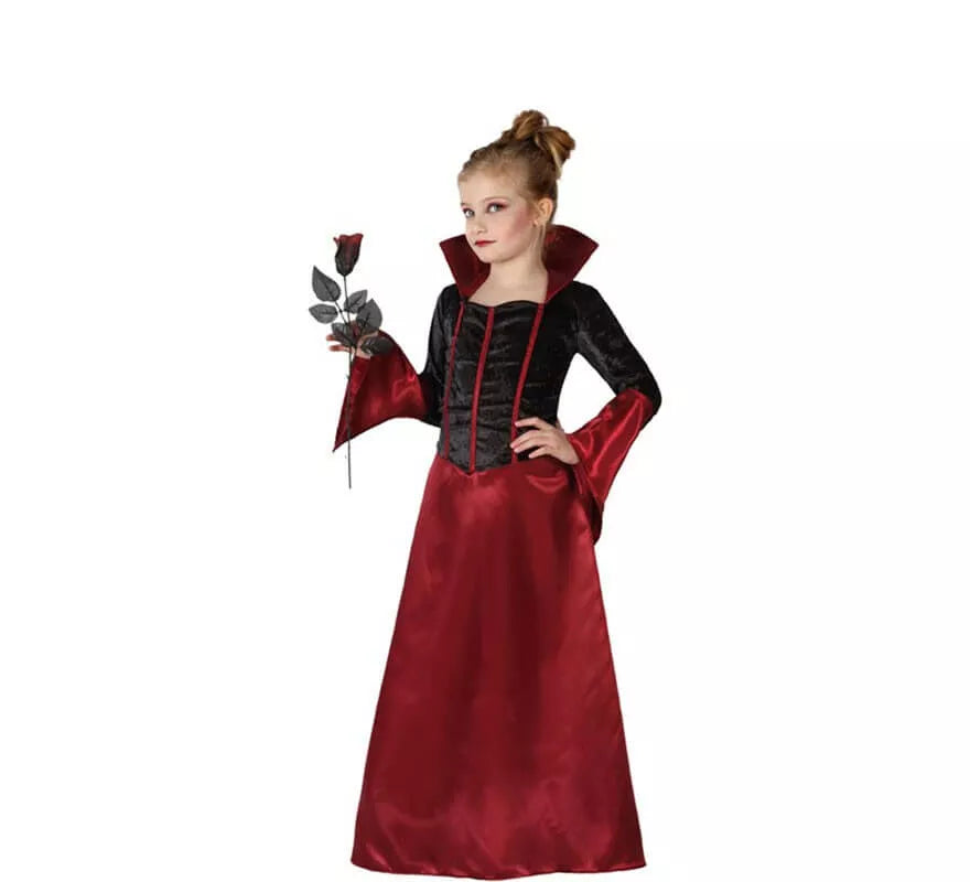 Disfraz de Vampiresa con Cuello para niña