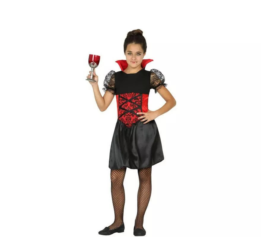 Translation missing: es.Disfraz de Vampiresa con Encaje para niña