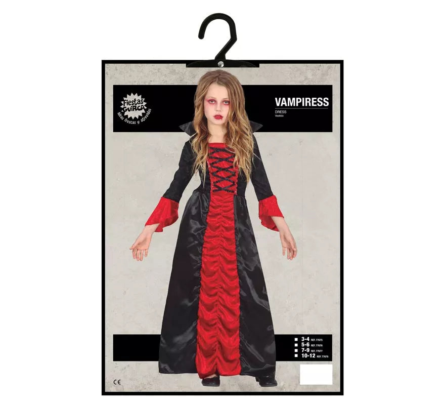 Translation missing: es.Disfraz de Vampiresa con vestido largo para niña