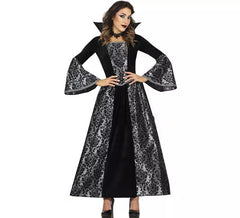 Costume da vampiro gotico in argento per donna