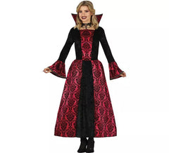 Costume da vampiro gotico rosso per donna
