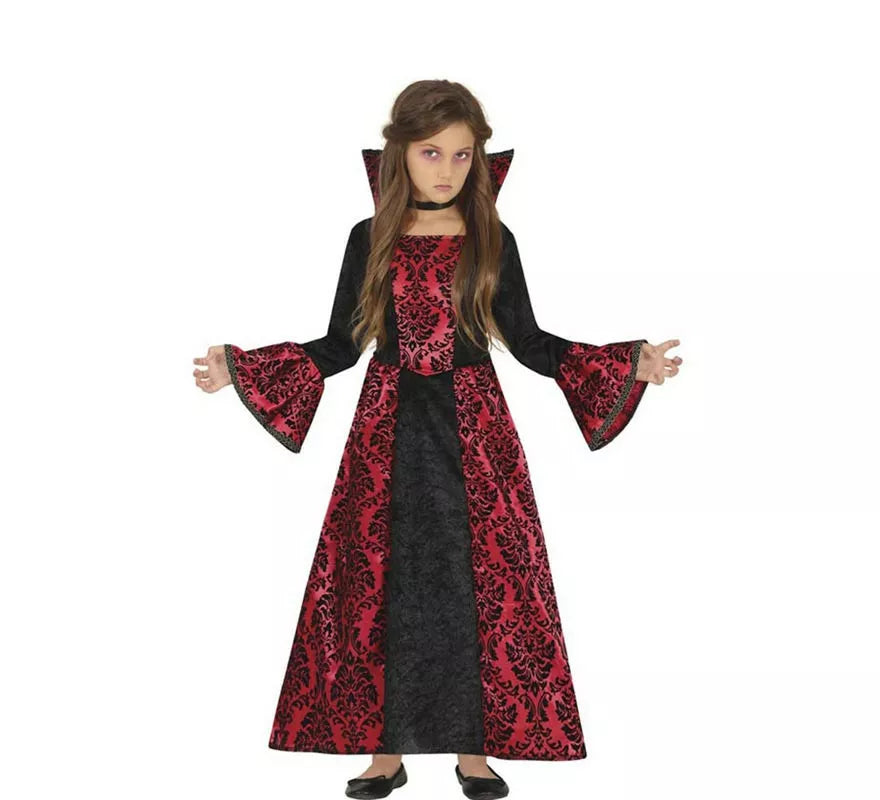 Translation missing: it.Disfraz de Vampiresa de Gótica rojo para niña