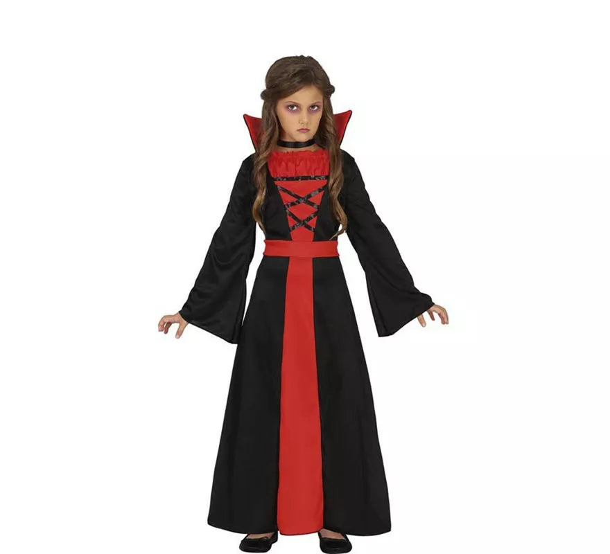 Translation missing: es.Disfraz de Vampiresa Elegante rojo y negro para niña