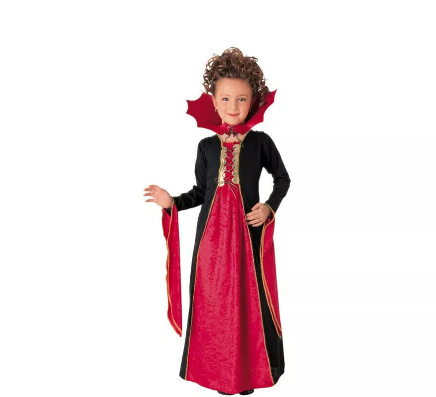 Translation missing: it.Disfraz de Vampiresa Gótica Roja para niña