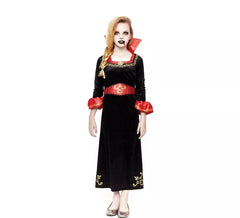 Costume da vampiro rosso e nero per bambina