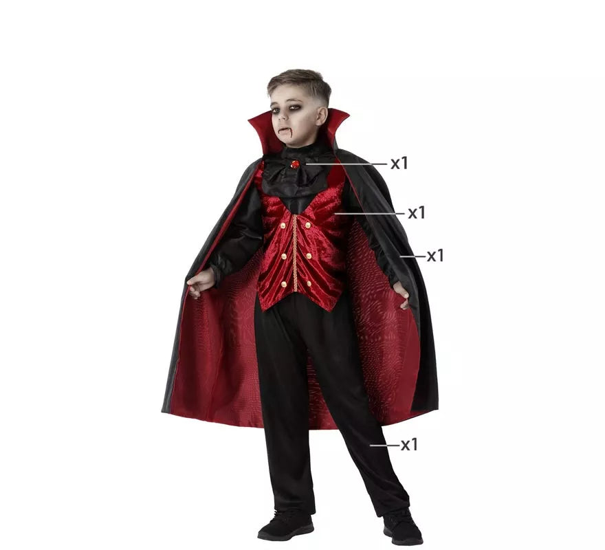 Disfraz de Vampiro Borgoña para niño