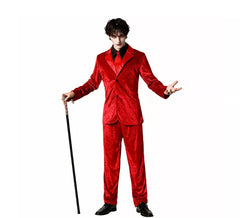 Costume da vampiro rosso elegante per uomo