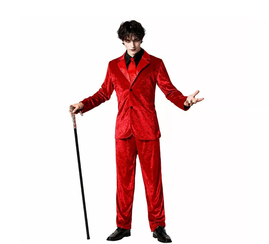 Translation missing: it.Disfraz de Vampiro Elegante Rojo para hombre