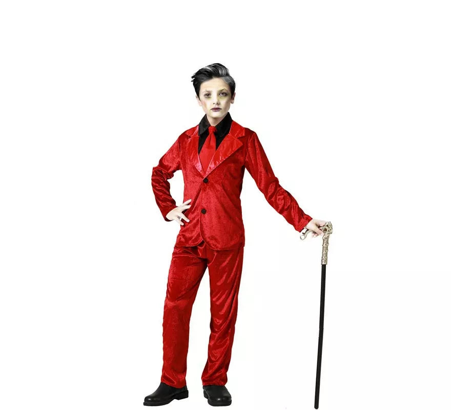 Translation missing: it.Disfraz de Vampiro Elegante Rojo para niño