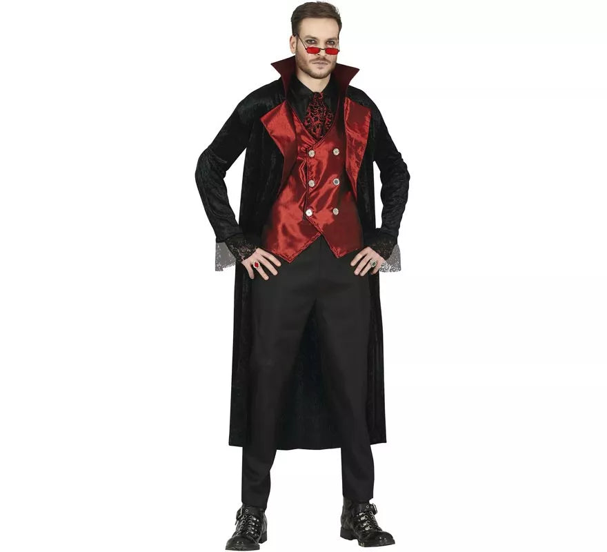Translation missing: it.Disfraz de Vampiro Maligno con chaleco rojo para hombre