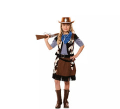 Costume Cowgirl stampato vacca per bambina