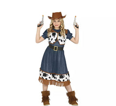 Costume da cowgirl con vestito stampato per bambina