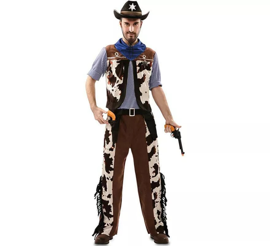 Translation missing: it.Disfraz de Vaquero con estampado vaca para hombre