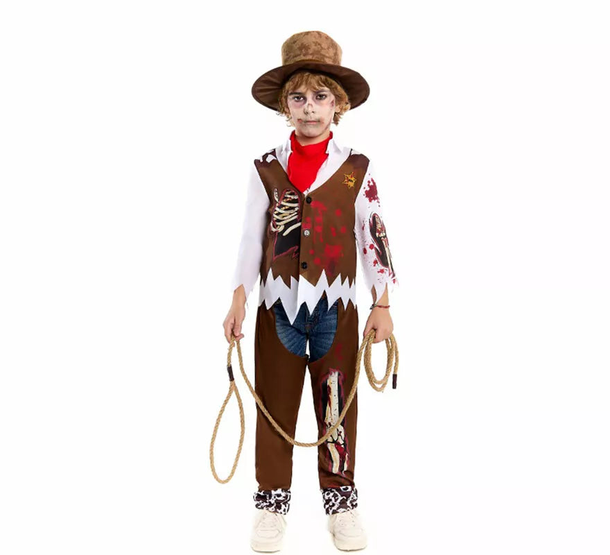 Translation missing: it.Disfraz de Vaquero Zombie para niño