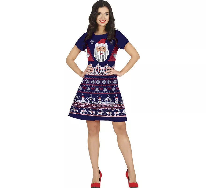 Translation missing: it.Disfraz de Vestido Azul Crochet Navideño para mujer