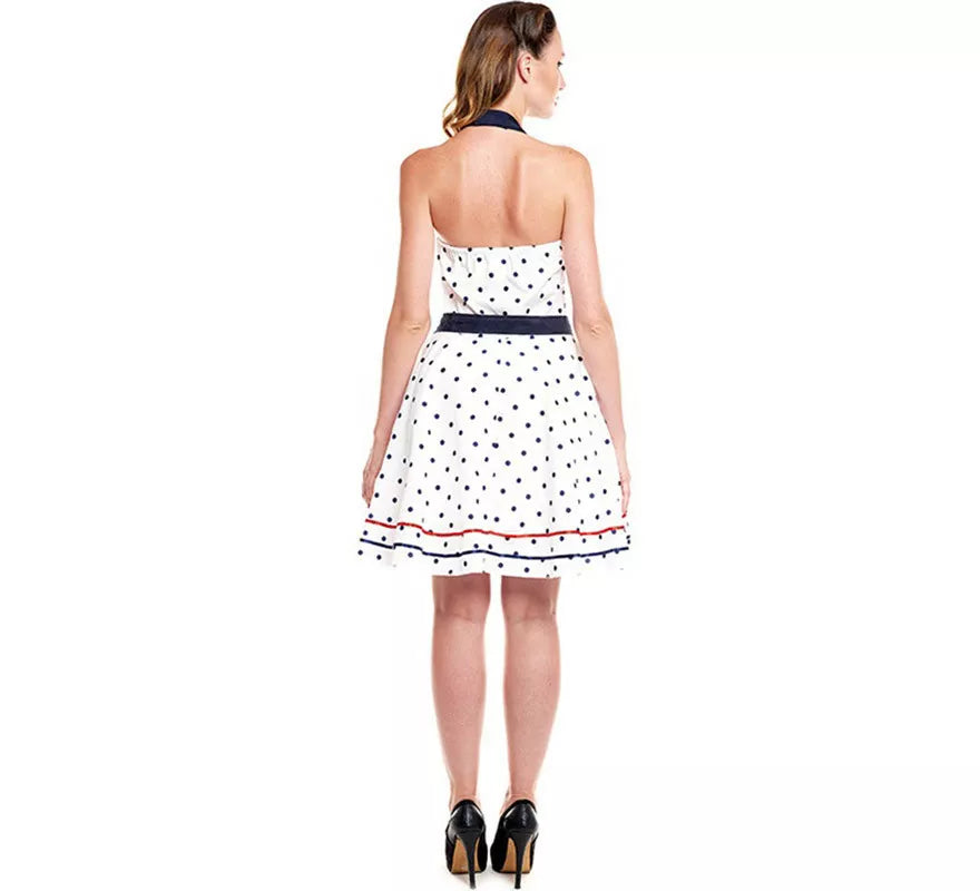 Disfraz de Vestido Blanco con Lunares Años 50 para mujer
