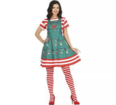 Disfraz de Vestido de Navidad con adornos para mujer