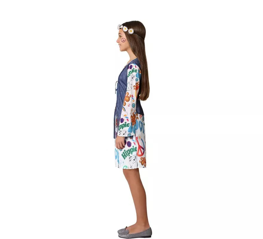 Translation missing: es.Disfraz de Vestido Hippie con Estampado para niña
