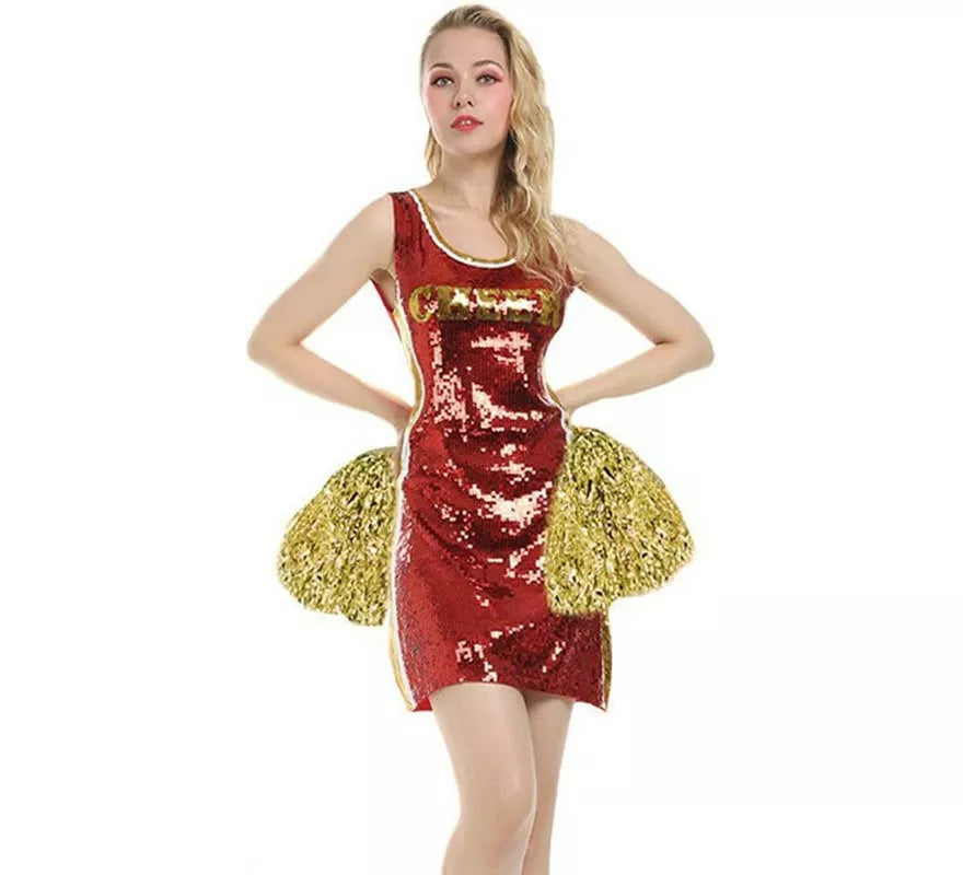 Translation missing: es.Disfraz de Vestido Lentejuelas Animadora para mujer