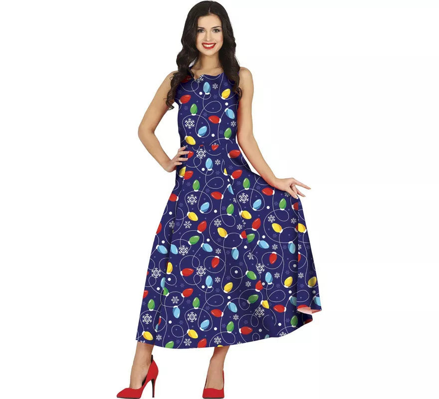 Translation missing: it.Disfraz de Vestido Navidades Azul Largo para mujer