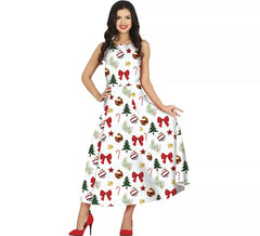 Costume da abito lungo bianco di Natale per donna