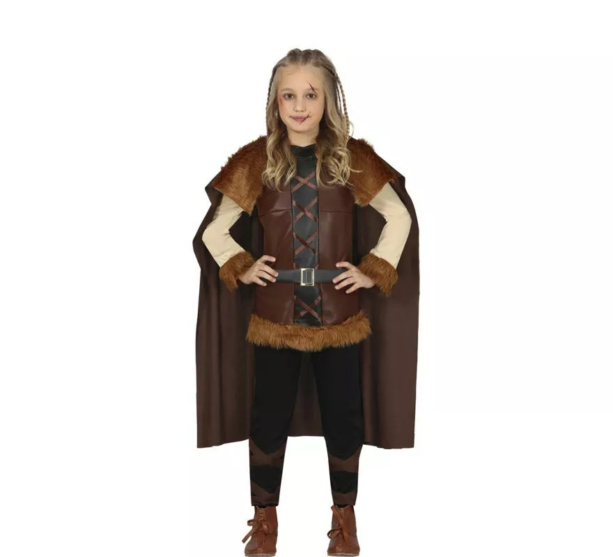 Translation missing: es.Disfraz de Vikinga marrón para niña