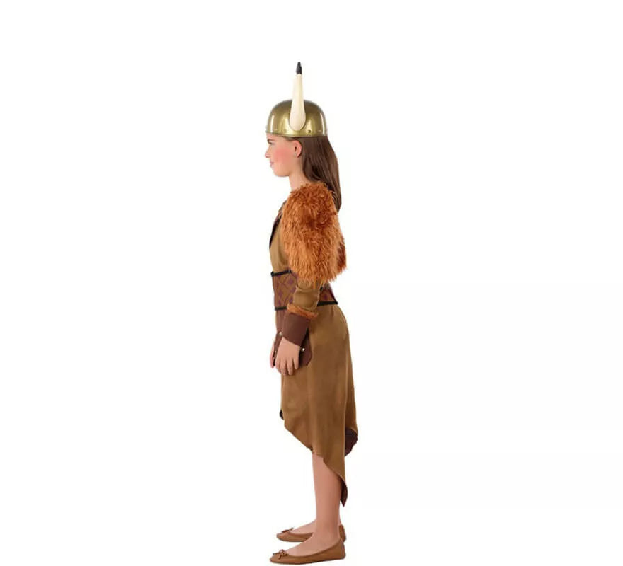 Disfraz de Vikinga Marrón para niña