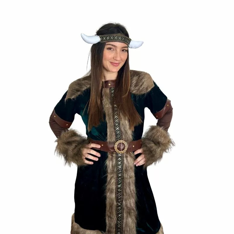Translation missing: it.Disfraz de Vikinga Verde para mujer