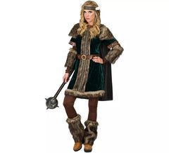 Disfraz de Vikinga Verde para mujer